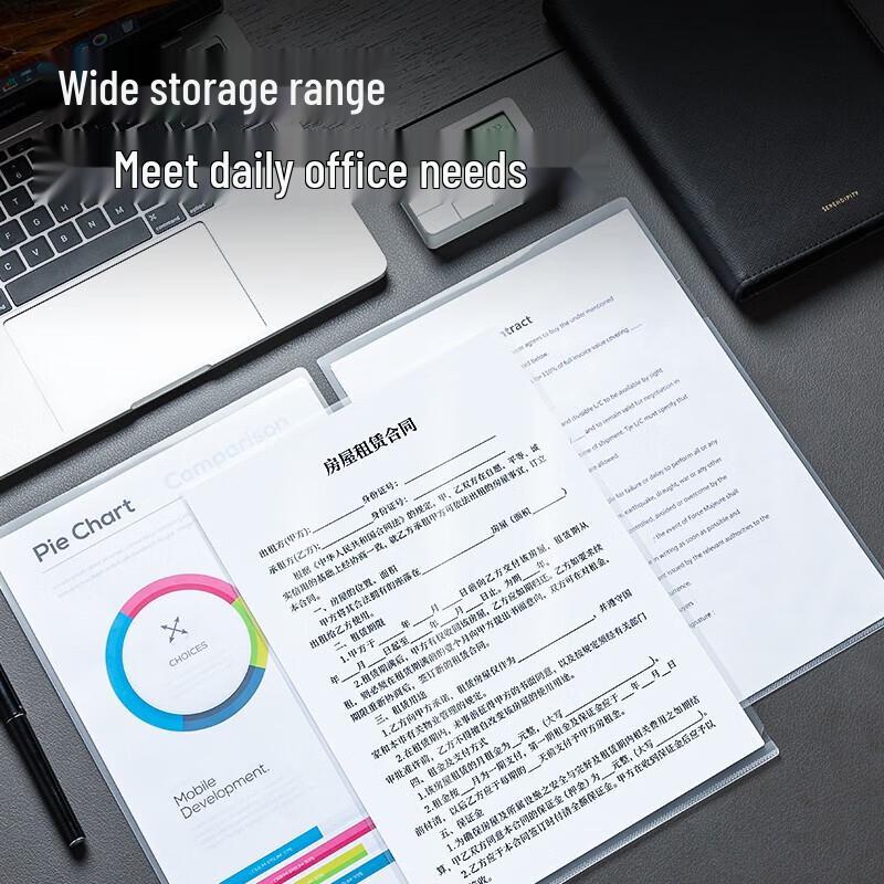 Deli 5705 A4 L-Shaped Transparent File Folders