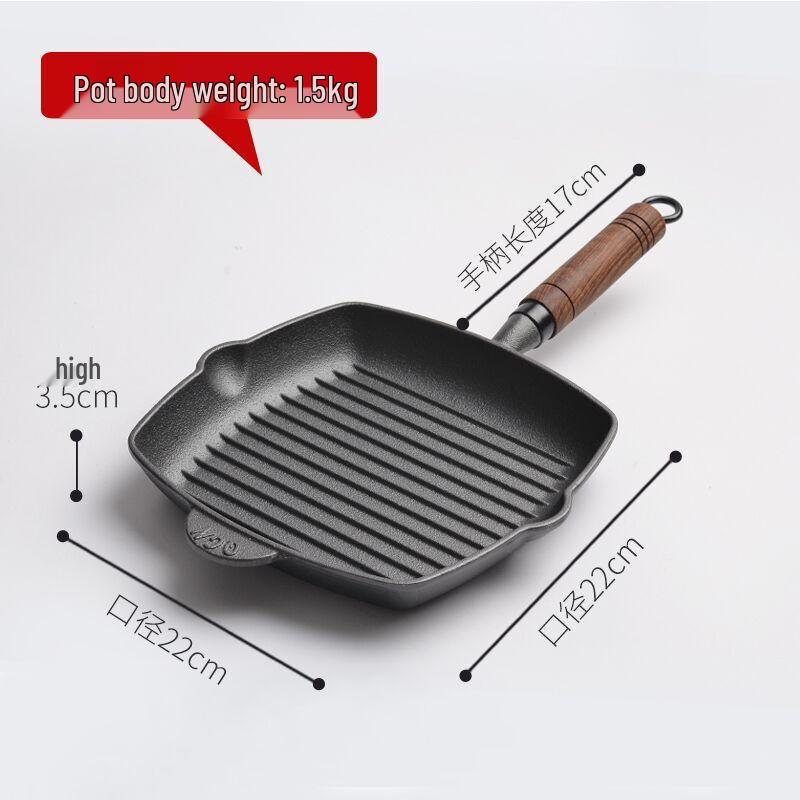 Uotuo 26cm Cast Iron Steak Frying Pan