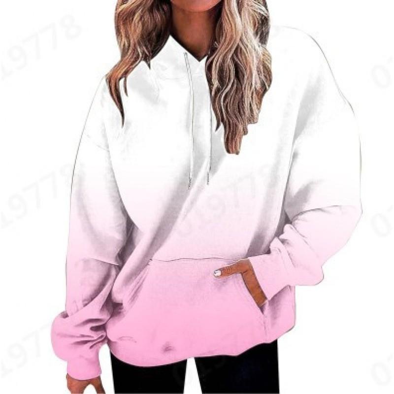 Womens Oversized Hooded Sweatshirt With 3D Print Graphic Loose Fit Long Sleeve Casual Top In Vintage Tie-Dye Style
