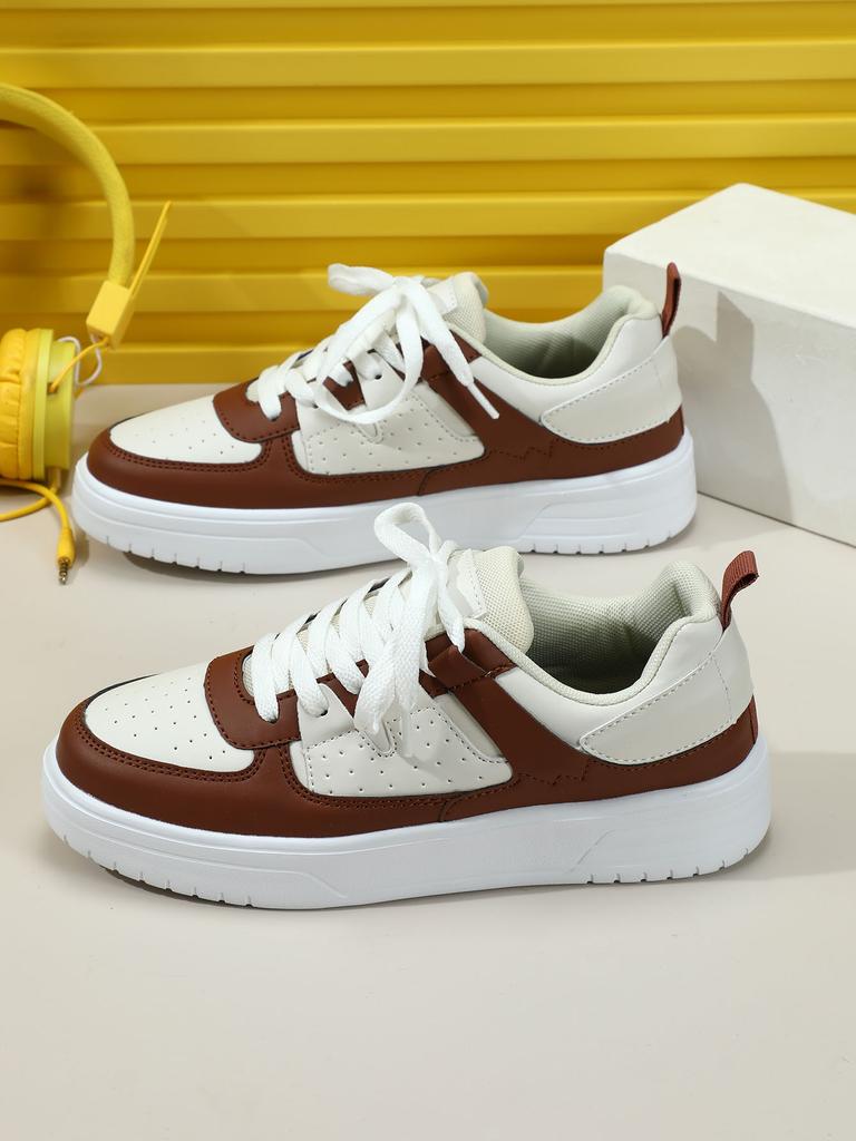 MCTIN Kadın rahat ayakkabılar nefes alabilen platform spor ayakkabı çiftler kaymaz deri kaykay ayakkabı