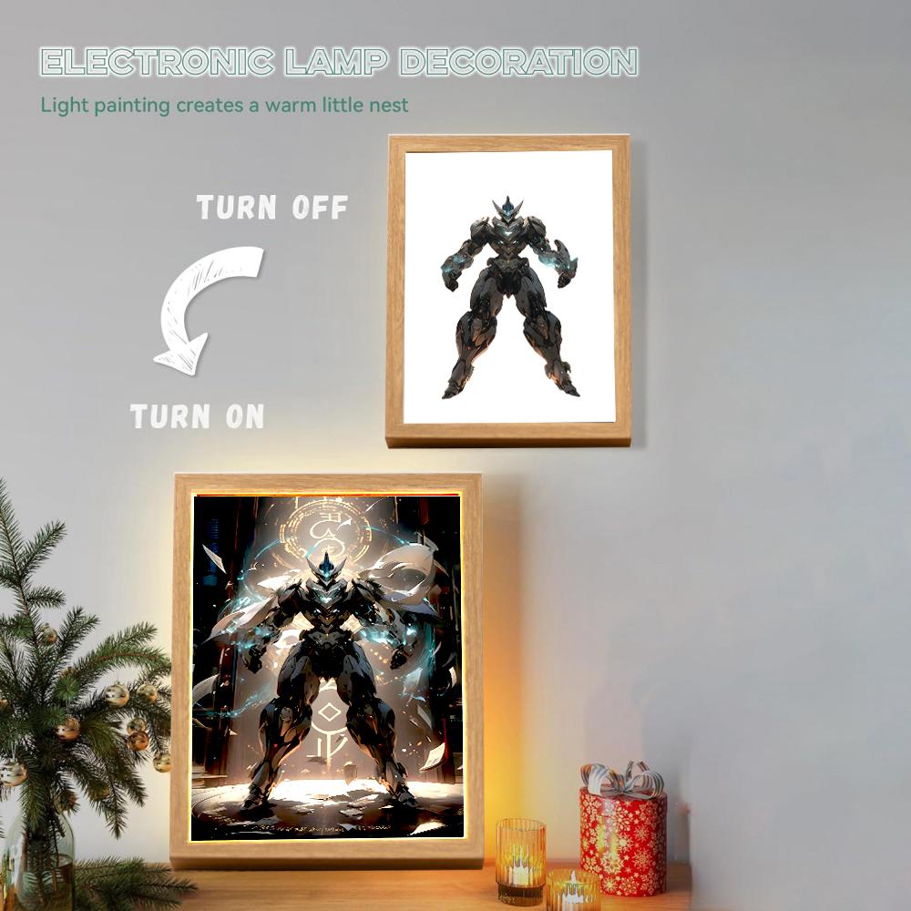 Anime Figure Gundam Light Painting Photo Frame Original Action Figures Led Night Light PVC Collectible Model Toy Christmas Gifts