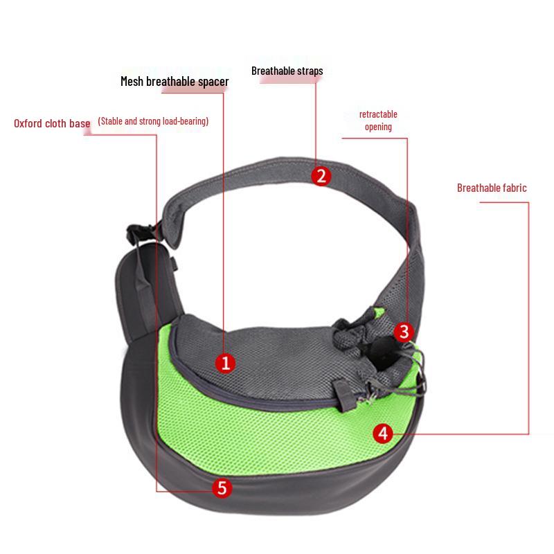 Atmungsaktive Crossbody-Haustiertasche mit Kopföffnung, Tragbar für Katzen & Hunde, Netz-Schultertasche mit Kordelzug