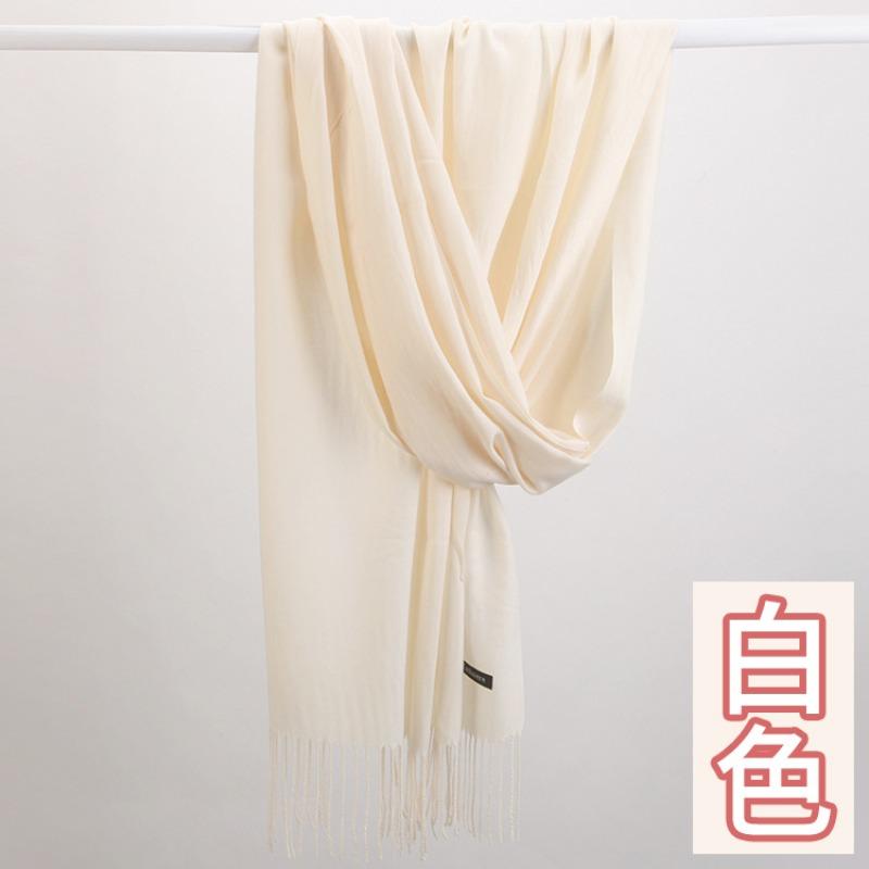 Scarf women's autumn and winter high-end sense new solid color warm scarf versatile red cashmere shawl