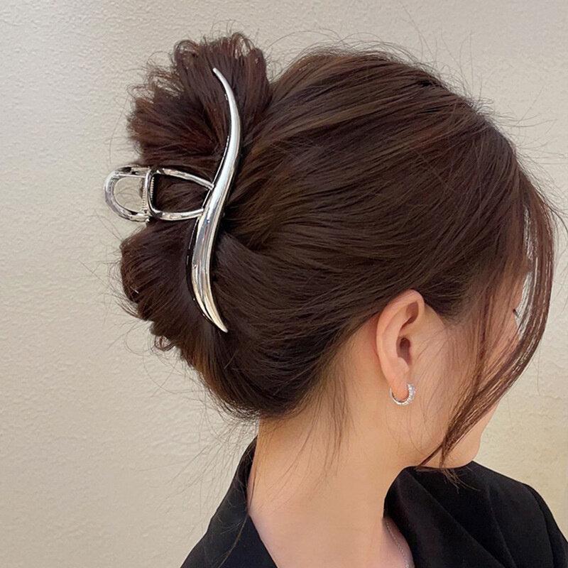 

Металлический коготь для волос для женщин и девочек, заколка для хвоста, модная заколка в виде акулы, аксессуары для волос, орнамент, головной убор