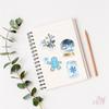 50Pcs/Set Blue Merry Christmas Series 03 Stickers DIY Fashion Waterproof Doodle Decals Stickers
