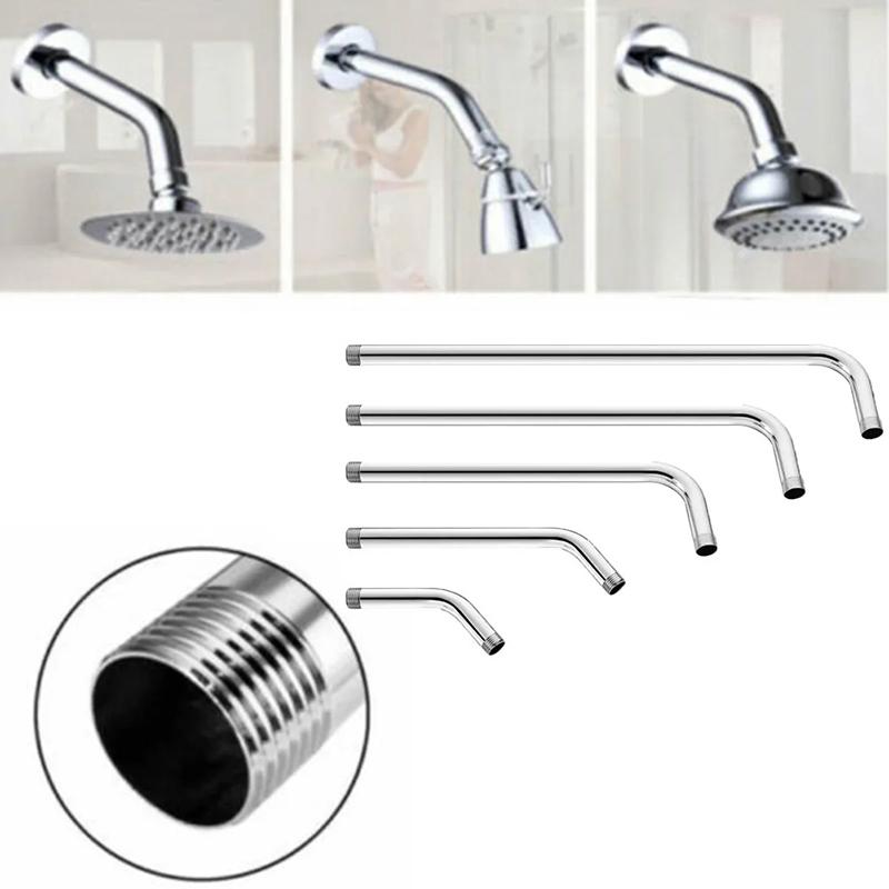 1Pc Wall Shower Arm Rust Proof Shower Head Extension Pipe Stainless Steel Arm Bracket Bathroom Home Accessories