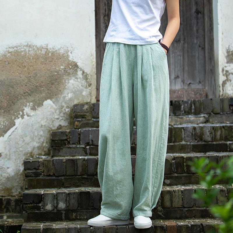 

Cotton & Linen Women s Lantern Pants - Spring 26, Slimming, Casual, Sand Washed Long Pants Large