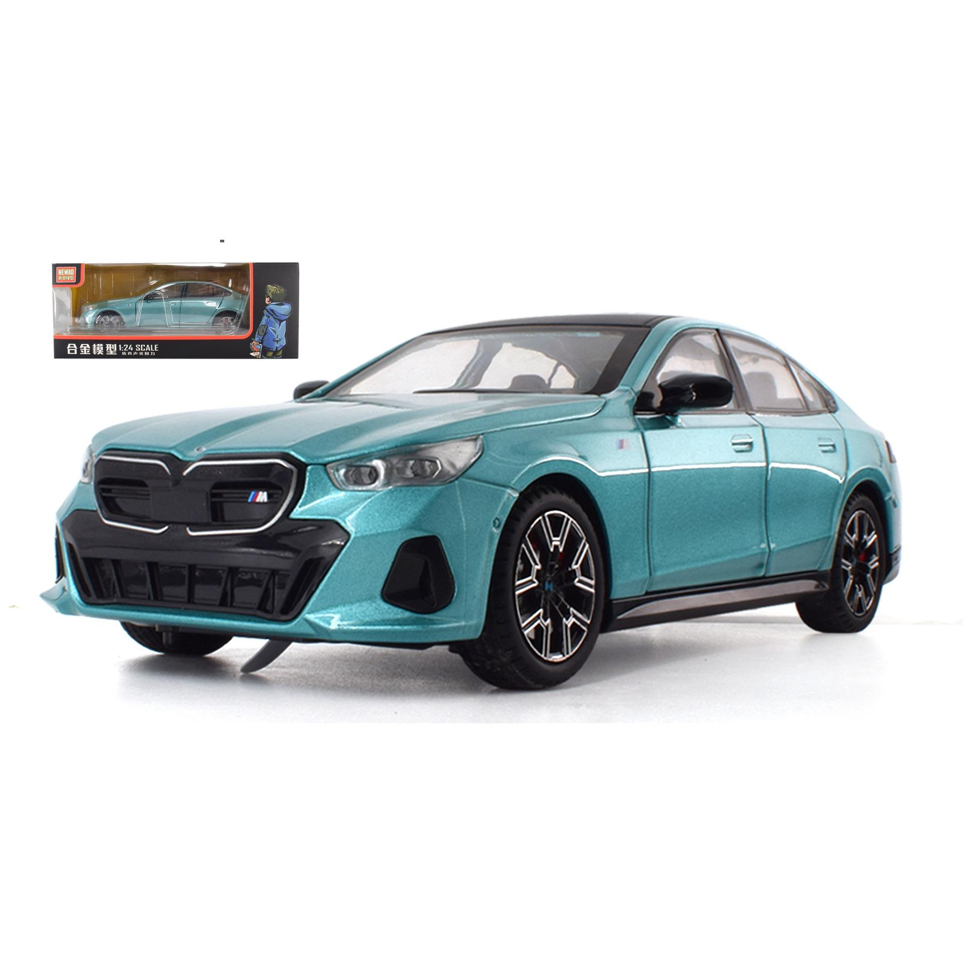 

1/24 BMW I5 M60 литая модель из сплава роскошная игрушечная машинка со звуком и светом детская рождественская игрушка в подарок 1/24-Size:21.5*9.5*7cm зелёный