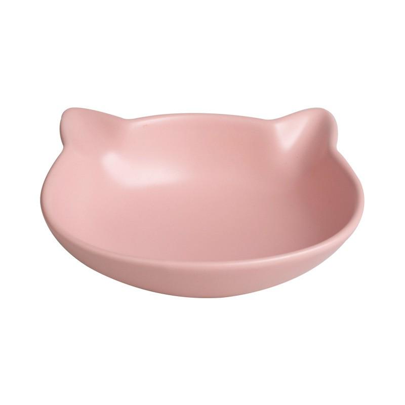 Ceramic Cat Food Bowl With Dual Ears Design Non-Slip Pet Feeding Dish Cats Dogs Small Animals