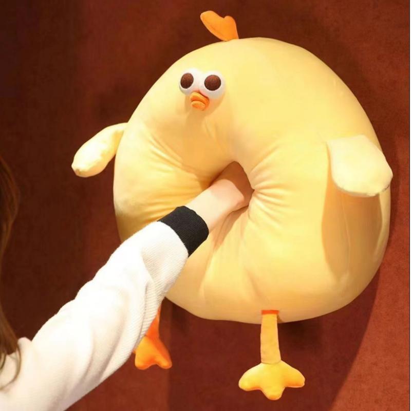 Funny Fat Chicken Plush Toys Pillow Soft Simulation Cute Plushie Dolls Neck Pillow Stuffed Animal For Boys Girls Festival Gifts
