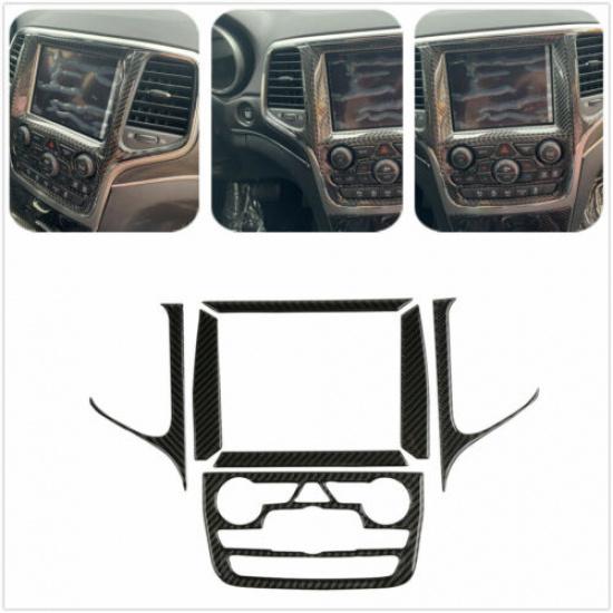 Panel pokrywy panelu nawigacji GPS z włókna węglowego do Jeep Grand Cherokee 14-19