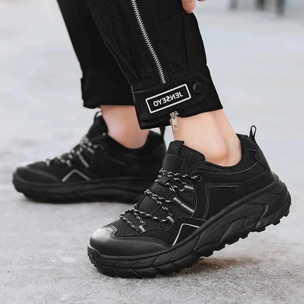 

Дышащие сетчатые уличные кроссовки мужские нескользящие походные ботинки износостойкие повседневные кроссовки для треккинга кемпинга ходьбы 47 чёрный