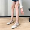 Inner Height-increasing Single Shoes Women's Spring New Flat-bottomed Versatile Retro Belt Buckle Temperament Commuter Mary Jane Shoes