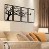 Pre-Laminated Pine Wood Bird On a Tree In Wall Art | Laser Cut Precision | For Home Décor | For Gifting (Set of 4)