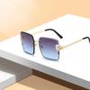Retro Women Hollowed Flower Sunglasses Large Square Fashion Glasses Anti Glare UV Protection Stylish Accessories