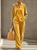 Autumn and winter new casual fashion golden velvet long-sleeved top and pants two-piece women's suit