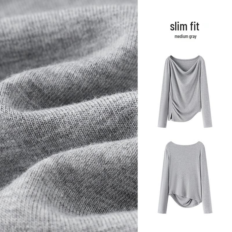 Semir Women s Cowl Neck Slim Fit Long Sleeve Crop Top XXXL