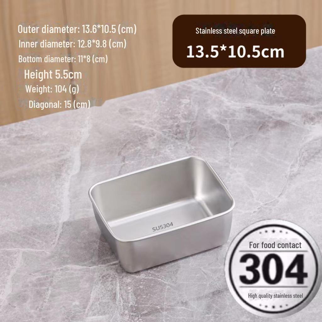 Square Stainless Steel Tiramisu Cake Mold and Deep Plate Set
