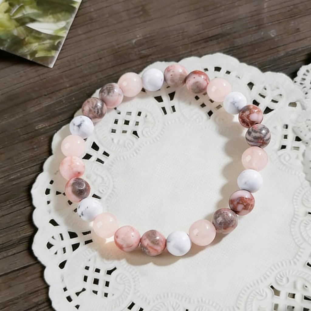 Bead Stone Bracelet, Vintage Multicolor Cardboard Lobster Clasp Bracelet Jewelry