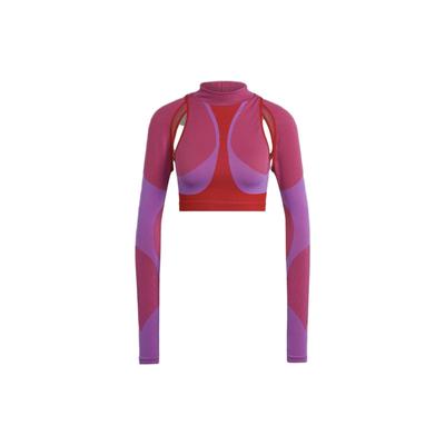 X Rui Zhou Collaboration FW23 Hollow Design Sports Long Sleeve T-Shirt Women Tops Bright-Purple IB1262