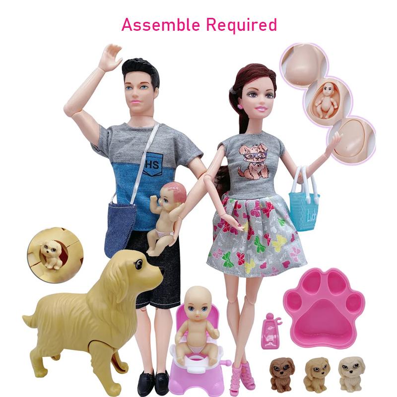 

Doll Accessories Baby Pregnant Mom Lady Father Dad Ken Girl Dolls Game Christmas Day Birthday Gift for Kid Friendly Entertaining Fun Play Safe