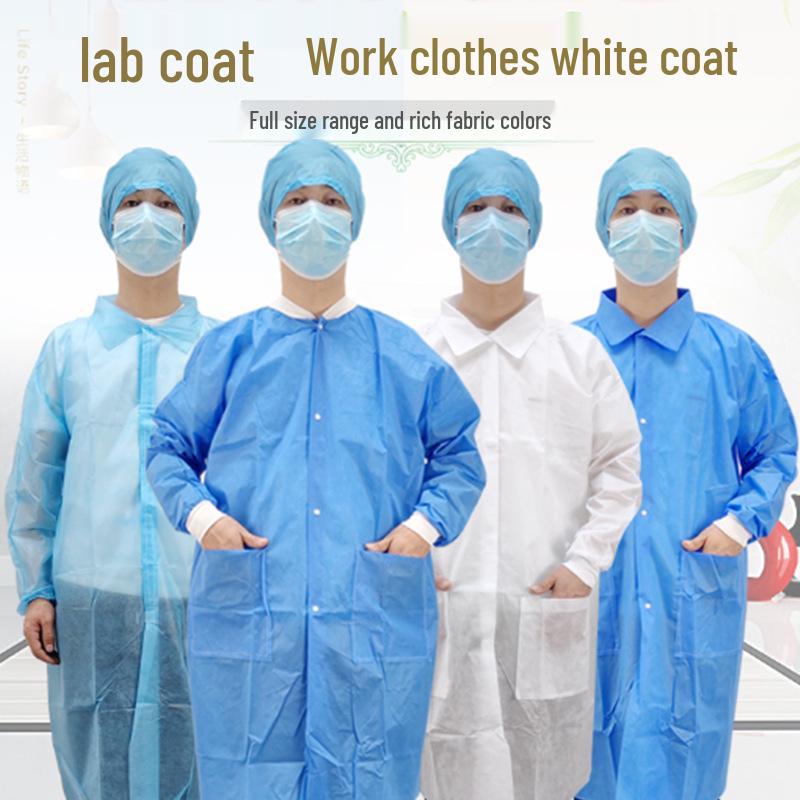 Einweg Vliesmantel für Labor & Küche - Staubdicht, Verdickt Weiß