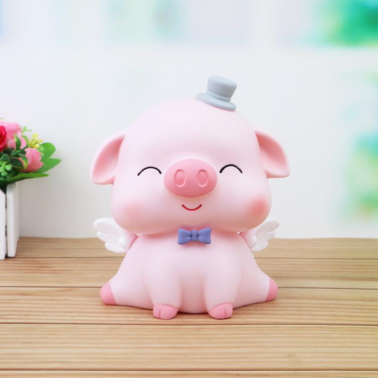 Korean Cute Pig Children's Money Box | Internet Celebrity Cartoon Drop-Proof Silicone Piggy Bank Ornament