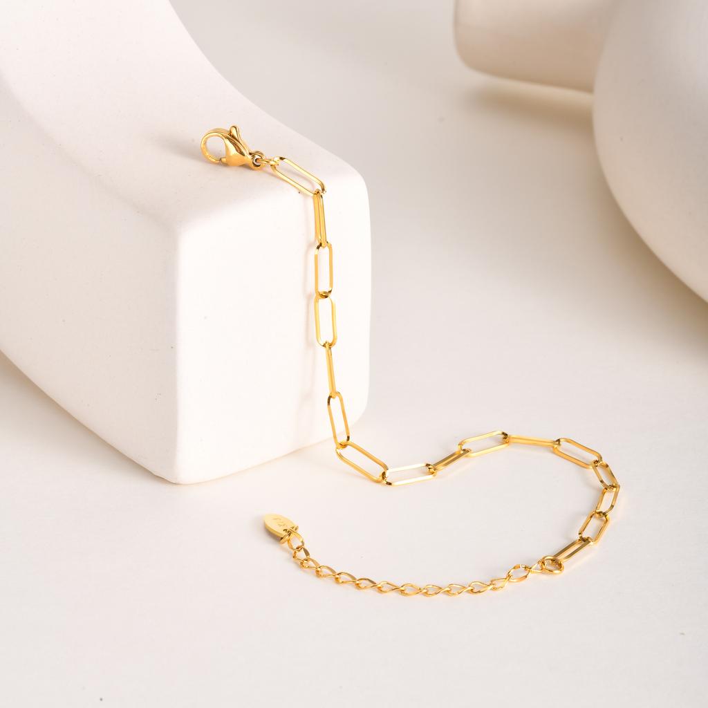 3.5mm Minimalist Stainless Steel Square Cable Chain Bracelets for Women,Female Gold Color Charm Bracelets Jewelry Brithday Gift