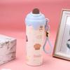 Cartoon Ice Cream Insulated Straw Water Bottle with Handle