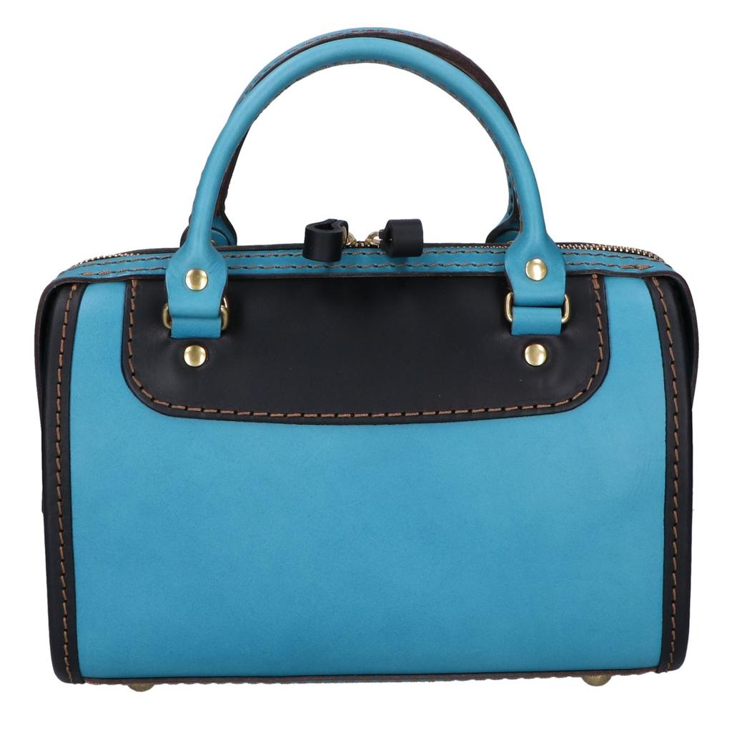 HERZ [Excellent Condition] Two-Tone Nina Boston Bag 2-Way Handbag Cerulean Blue/BlackUsed