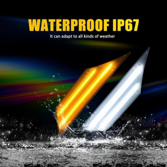 2x For 2016 17- Honda Civic Sequential LED Side Marker Lights Amber White EA