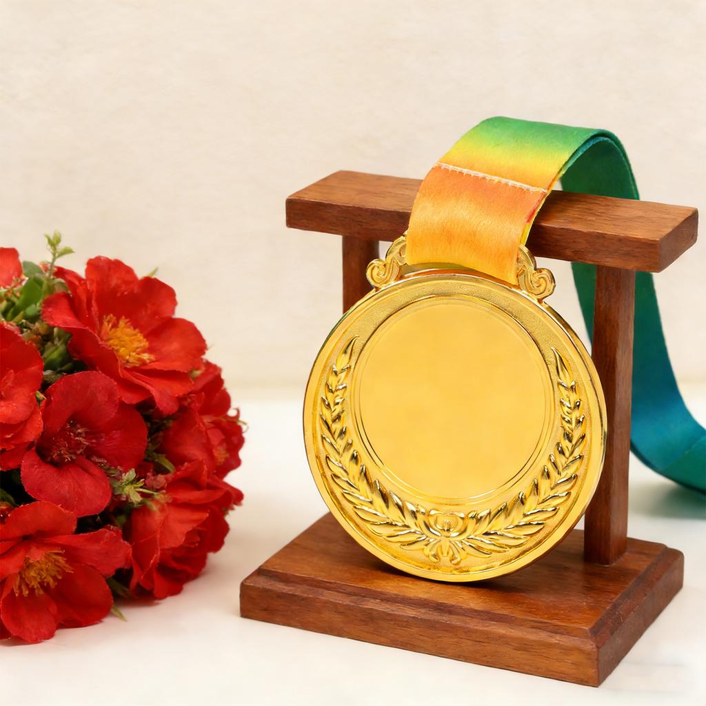 2.54 Inches Winner Award Medal with Neck Ribbon Wheat Ear Gold Silver Bronze Medals Competition Award Medal for Souvenirs Gifts