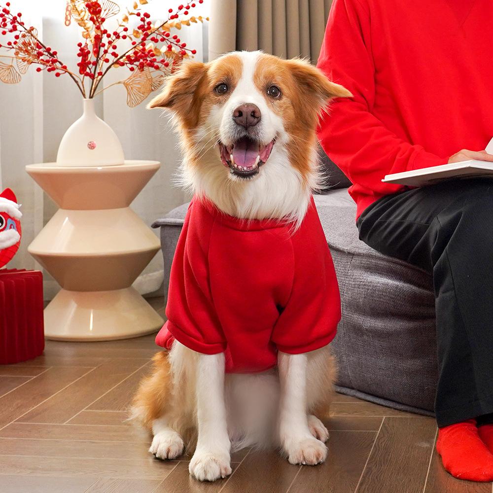 Pet New Year Autumn and Winter Warm Big Dog Large Dog Golden Retriever Edge Herding Dog Cat Clothing Cat Clothing