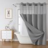 Tenda da Bagno a Doppio Strato con Pesi Magnetici Tenda Divisoria con Motivo a Waffle Tenda da Doccia Hotel