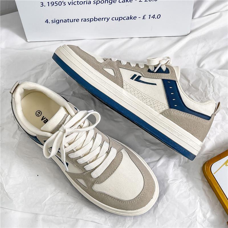 

Men s shoes trendy shoes 2025 summer new little white shoes Korean version versatile Hong Kong style student casual board shoes canvas shoes 44 темно-синий
