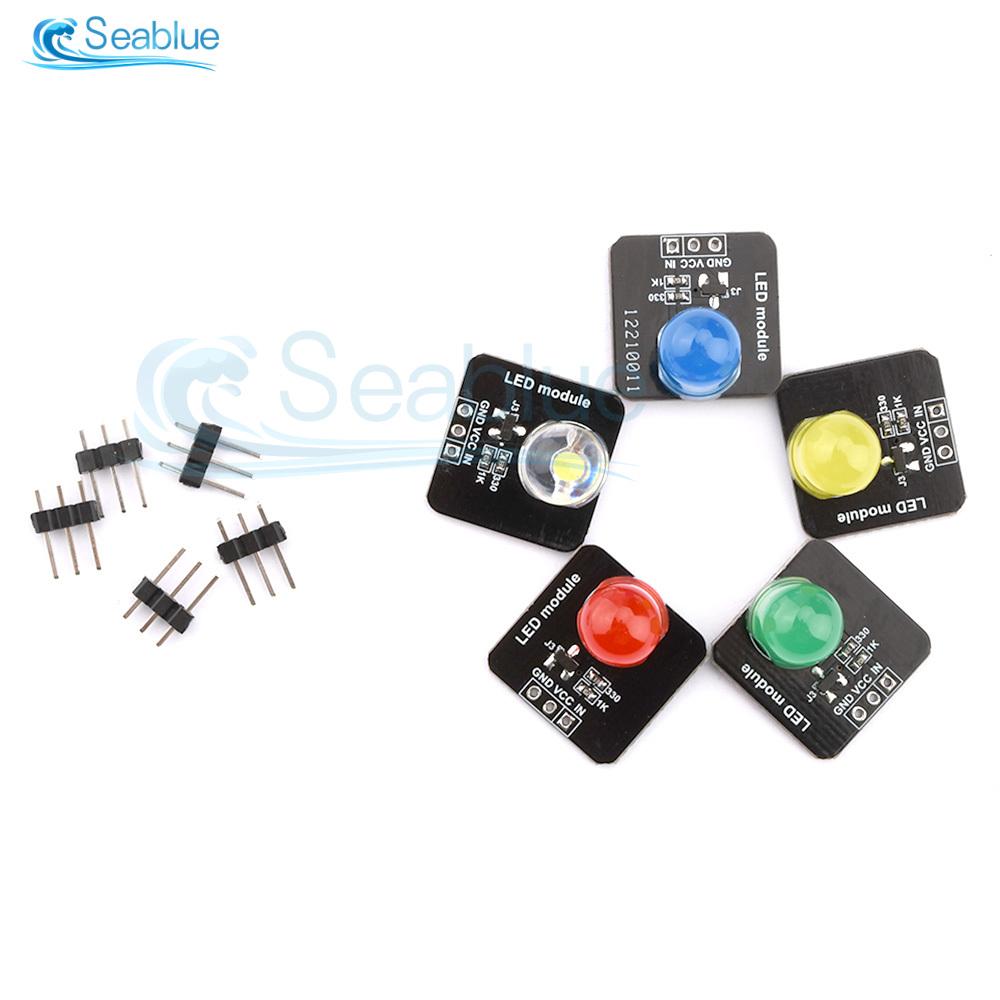 DC 3.3V-5V 10mm luminous module LED light sensor LED indicator light red green blue yellow white For Arduino