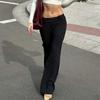 Striped Slim Fit Fashion Pants Low Rise Form Fitting Ice Silk Casual Trousers Street Sweat Women Pant
