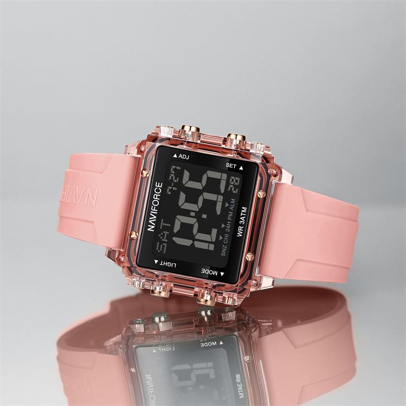 NAVIFORCE Orologio impermeabile per uomo e donna, orologio analogico automatico con data, militare, sportivo, unisex, cinturino in silicone, nero e