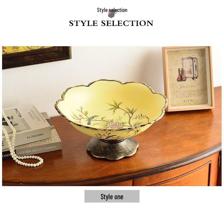 Retro Ceramic Fruit Bowl Set for Living Room and Dining Table