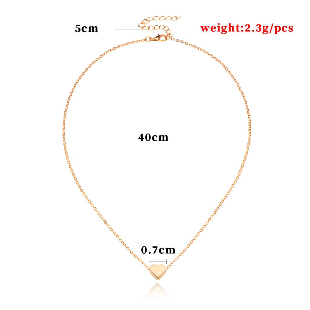 Simple and Exquisite Versatile Necklace, Alloy Peach Heart Simple Collarbone Necklace