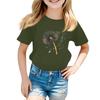 Children's Round Neck Casual Floral Small Print Short Sleeve T-shirt Top