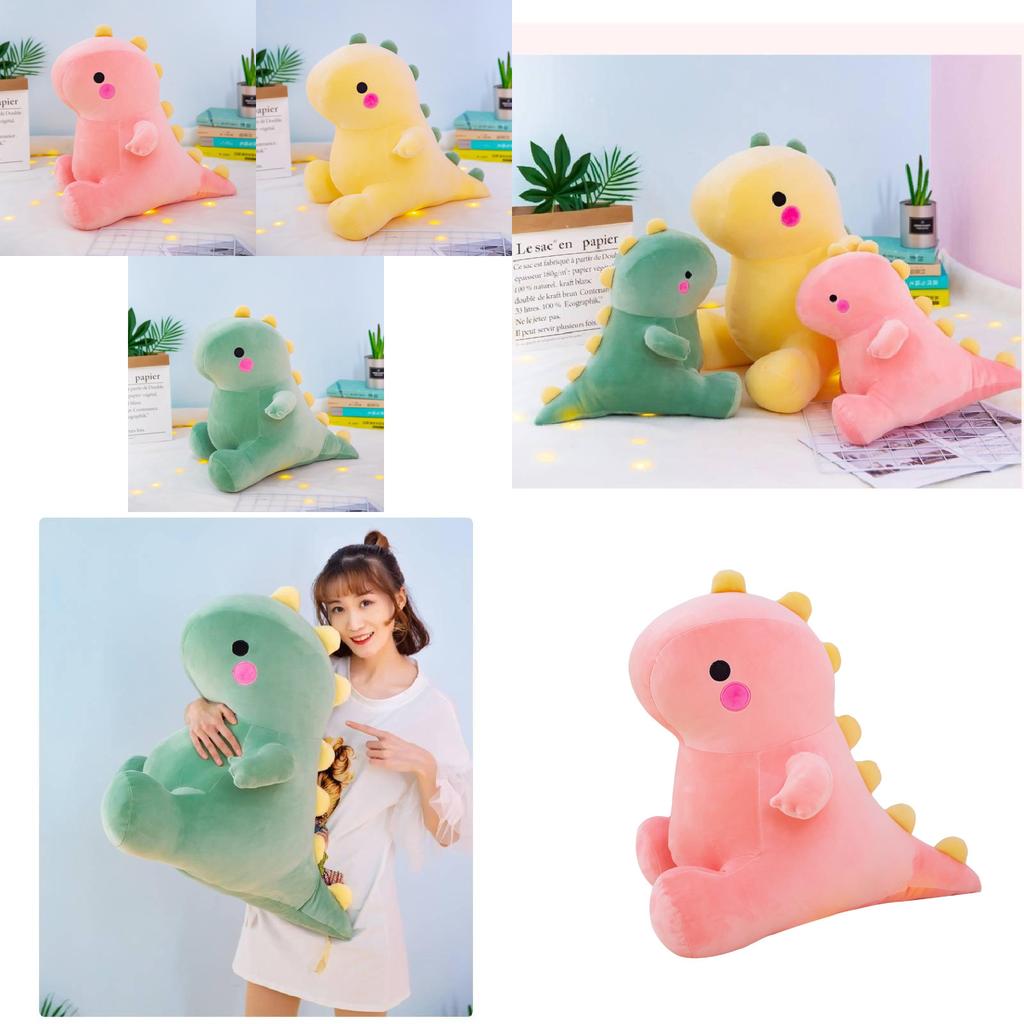 Cute Dinosaur Plush Toy Soft Feather Down Cotton Stuffed Animal Gift Wholesale 22cm Pink