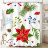 Tu Christmas Shower Curtain Festive Holiday Decor Farmhouse Bathroom Fabric Backdrop Winter Themed Xmas Pattern Home Decor