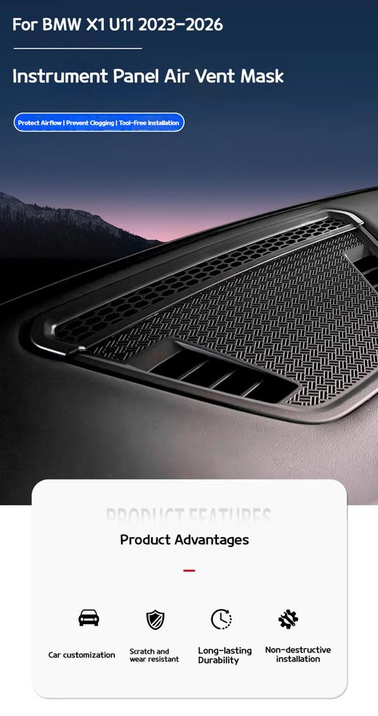 For BMW X1 Ix1 U11 2025-2026 Car Nstrument Control Console Air Outlet Mask Dust-proof Air Conditioner Anti-blockage Sticker