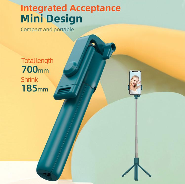 Latest Promotion Portable 360 Degree Rotation Wireless Control Handed Selfie Stick With Mini Tripod Stand
