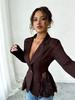 2026 Spring/Autumn Color Block Lace Waist Slimming A-line Women's Suit Jacket