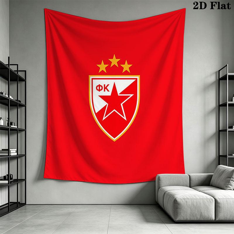 Crvena Zvezda logo Wall Hanging Printed Fabric Blanket Decorative Tapestries for Bedroom Living Room Home Decor