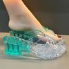 Fashion Crystals Slides Transparent Woman Slippers Designer Luxury Sandals On Promotion 39 High Quality Stylish Non Slip Shoes for Women