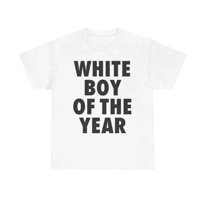 Biały Chłopiec Roku Zabawna Graficzna Koszulka Streetwear Luźny T-shirt