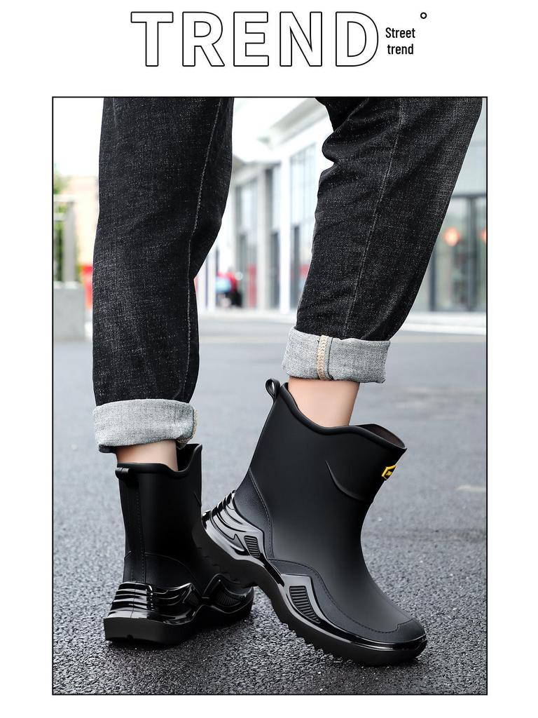Men's Outdoor Non-Slip Waterproof Rain Boots for Mountain Climbing & Fishing